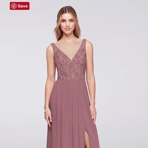 NWT David’s Bridal V-Neck Dress in Quartz